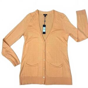 Talbots Peach Cardigan Sweater Women’s Medium NWT Button Front Lightweight Knit